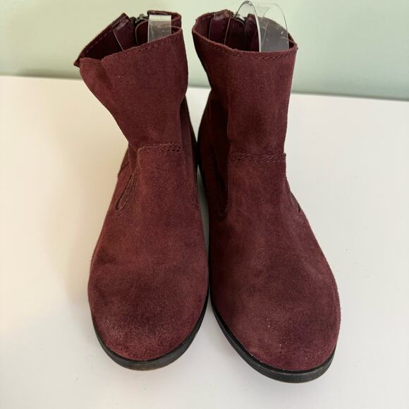 Steve Madden P-Zinc Ankle Booties 6 Womens Casual Suede Leather Cut Out Zip Red - Picture 3 of 11